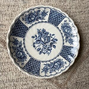 Myott Melody Fine Ironstone China 5.5” blue saucer vintage made in England